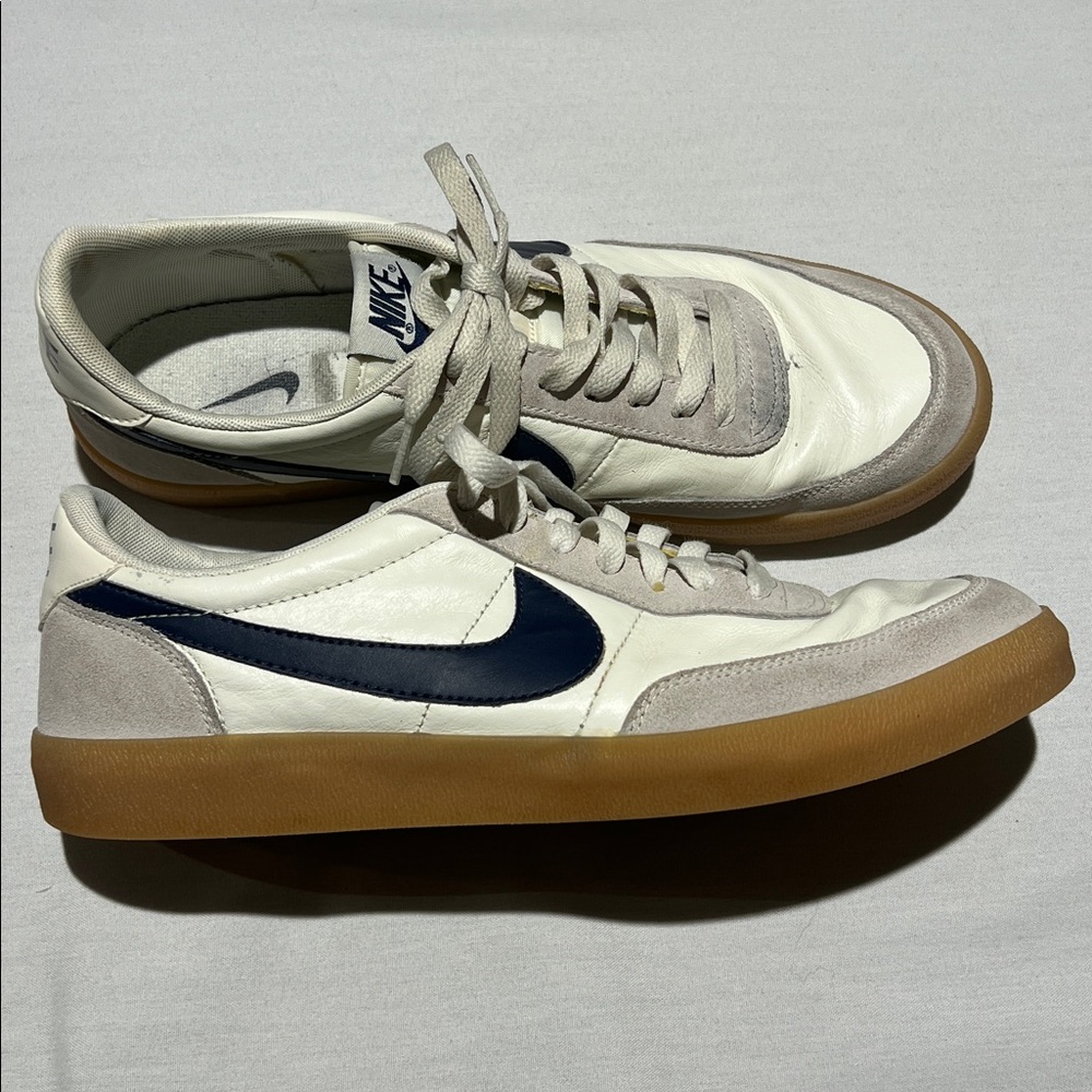 Nike Killshot 2 Mens US Size 10 Cream Leather Navy Swoosh Gum Sole Shoe